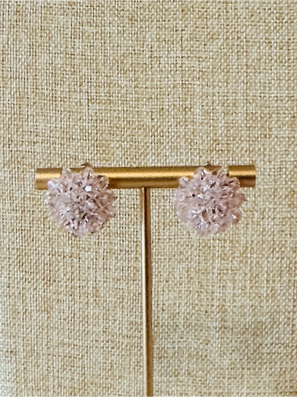 Fashion Jewelry Light Pink Crystal Floral Earrings - Women Jewelry